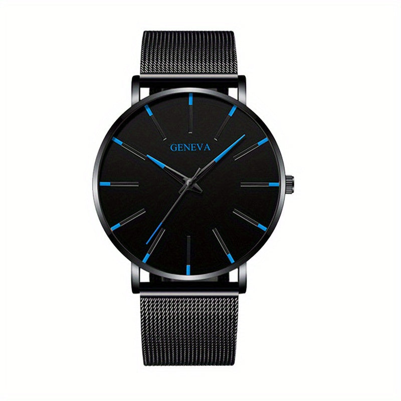 Simple And Fashionable Mesh Strap Watch For Men's Sports, Leisure, Business, And Men's Quartz Watch