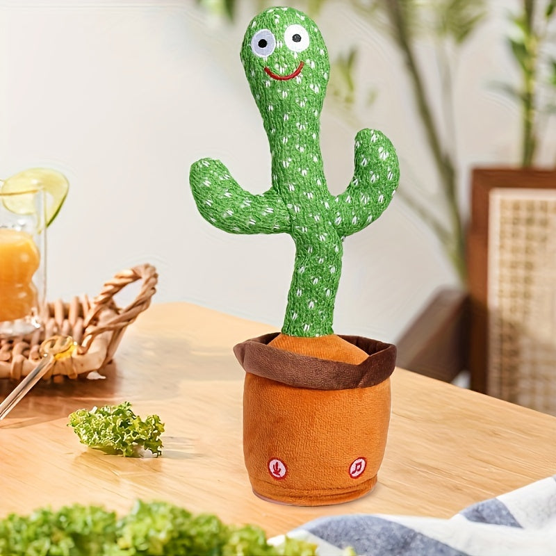1pc Herobaby Interactive Talking Cactus Youngsters Toy, LED Singing & Recording Music, Dance Imitation for 3-6 Months, Green, Interactive Play | Cute Cactus Toy | Textured Fabric Toy, Talking Cactus Toy