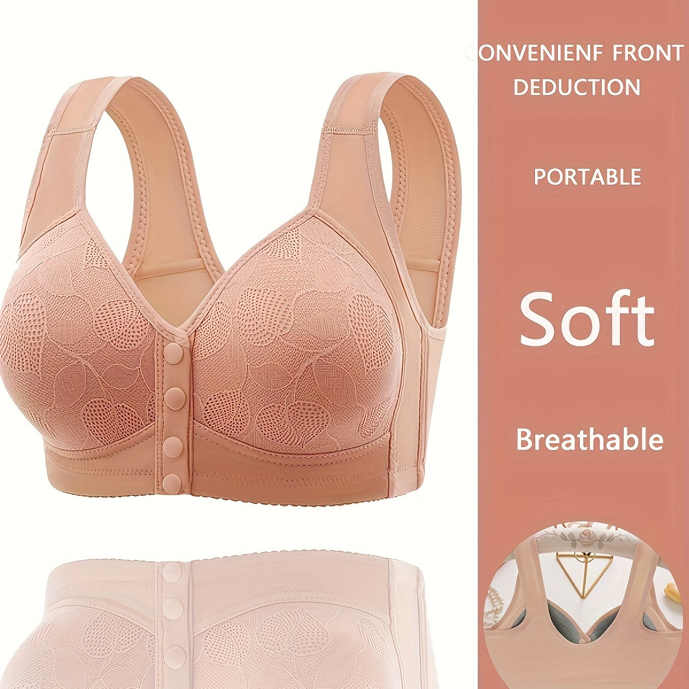Maternity Nursing Bras With Front Closure For Women, Comfy Breathable Elastic Pregnancy Breastfeeding Bralette