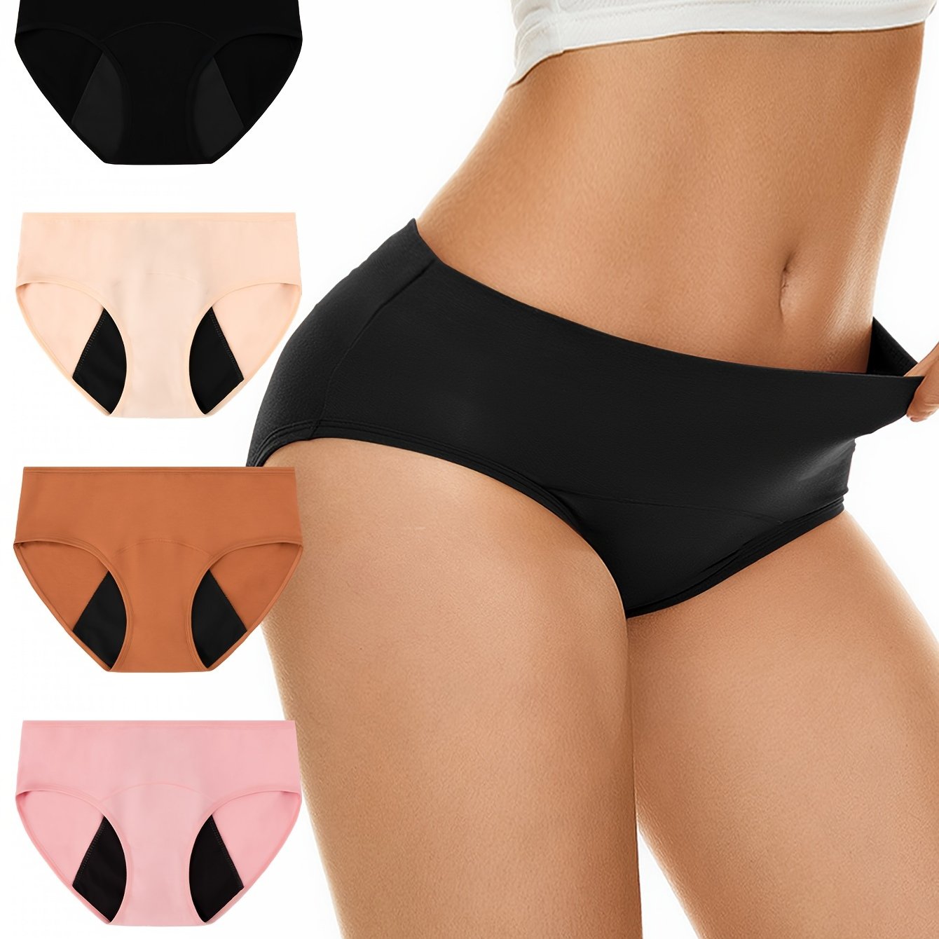 4pcs Menstrual Period Panties, Comfy & Breathable Full-Coverange Anti-Leak Panties, Women's Lingerie & Underwear