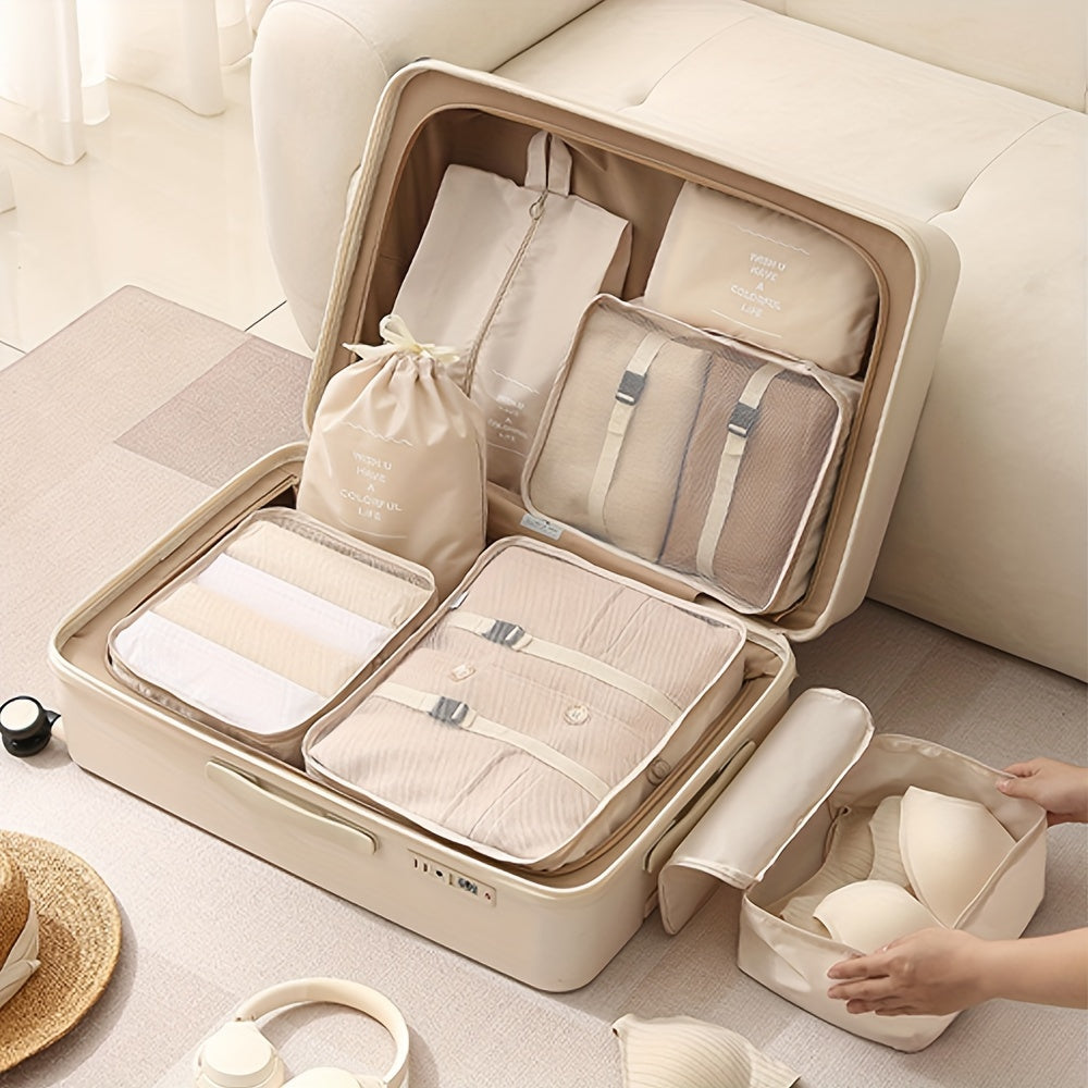 Seven-Piece Set Large Capacity Waterproof Travel Organizer Bag for Clothes, Pants, Shoes, and Socks