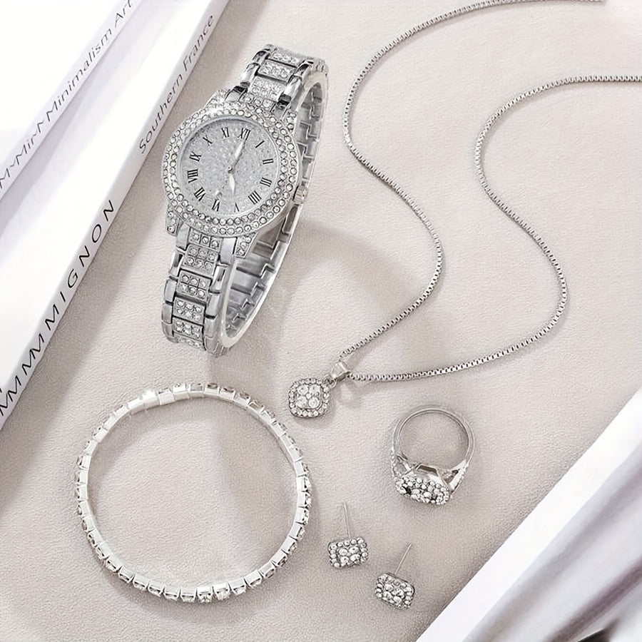 1 Piece Of Ladies' Quartz Watch And 6 Pieces Of Jewelry