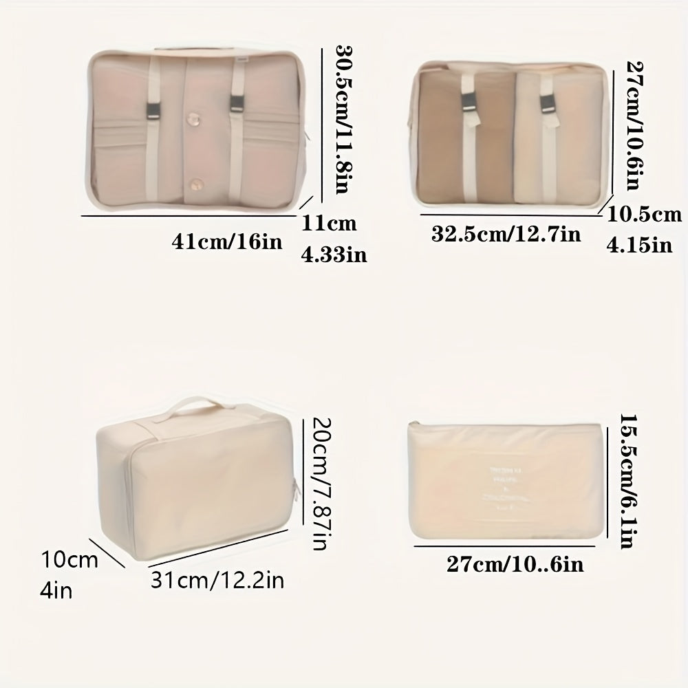 Seven-Piece Set Large Capacity Waterproof Travel Organizer Bag for Clothes, Pants, Shoes, and Socks