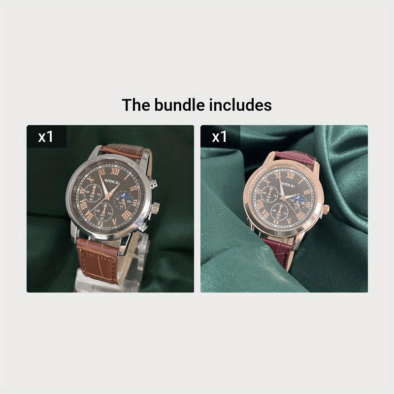 Men's Business Wrist Watch Quartz Casual Belt Men's Watch Brown Watch