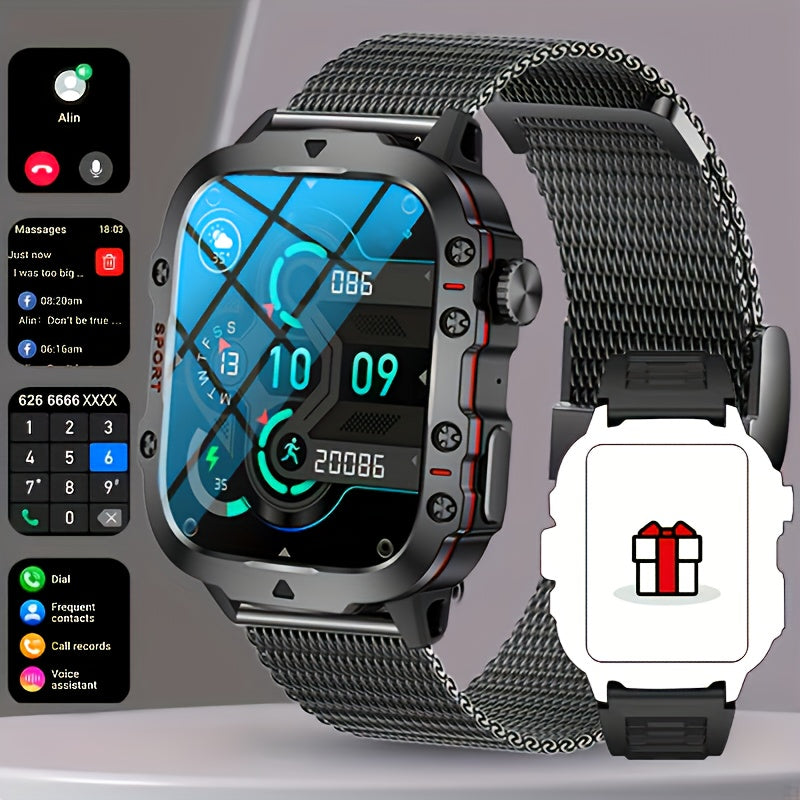 Brand New, Durable Smart Watch for Men with Wireless Calling, Waterproof Rating, Fitness Tracking, AI Voice Assistance, And Over 100 Outdoor Sports Modes.