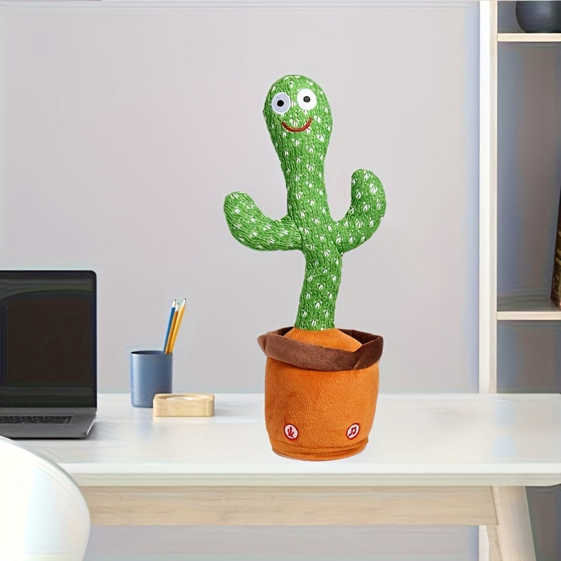 1pc Herobaby Interactive Talking Cactus Youngsters Toy, LED Singing & Recording Music, Dance Imitation for 3-6 Months, Green, Interactive Play | Cute Cactus Toy | Textured Fabric Toy, Talking Cactus Toy