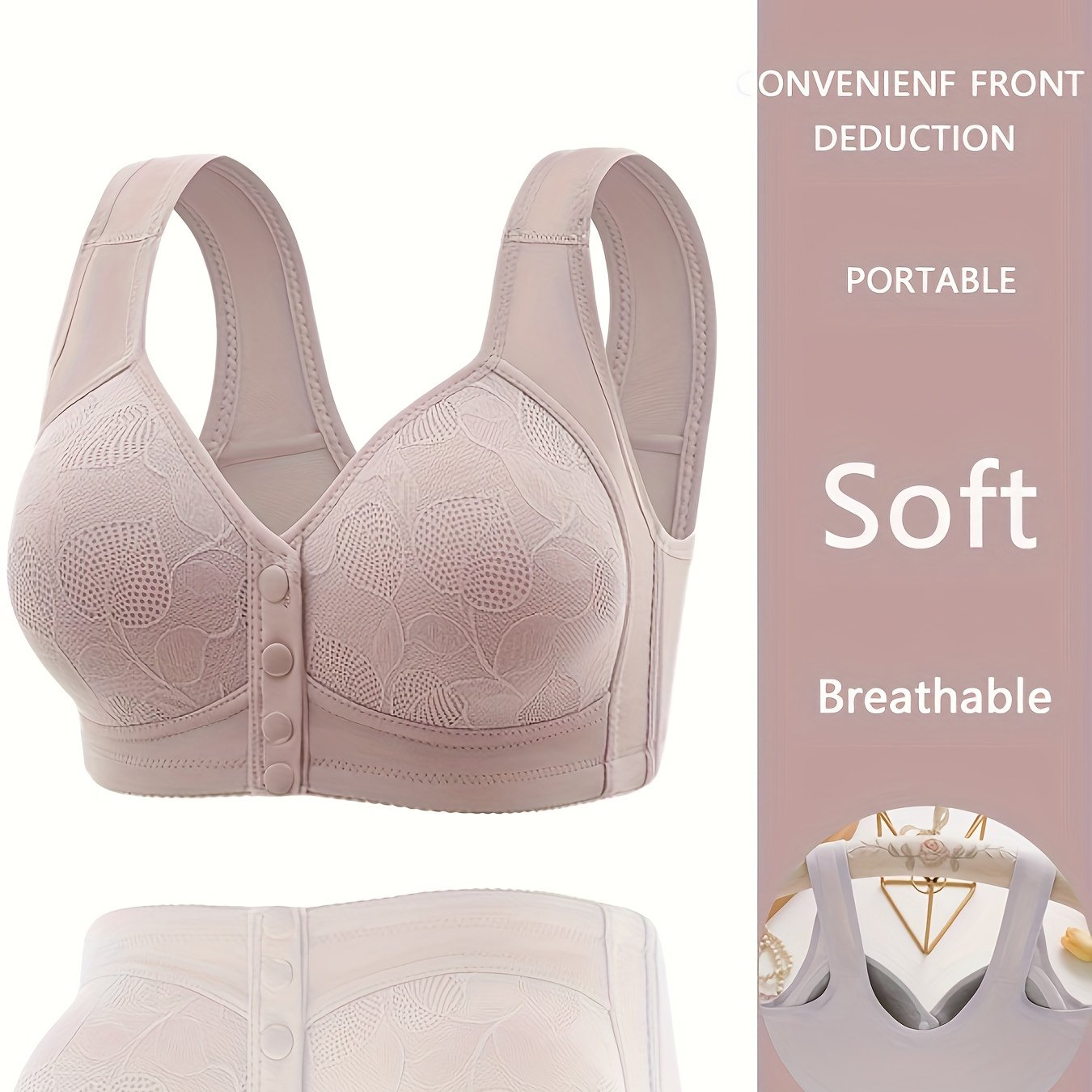 Maternity Nursing Bras With Front Closure For Women, Comfy Breathable Elastic Pregnancy Breastfeeding Bralette