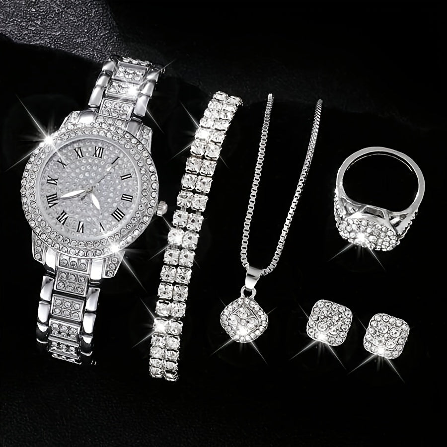 1 Piece Of Ladies' Quartz Watch And 6 Pieces Of Jewelry