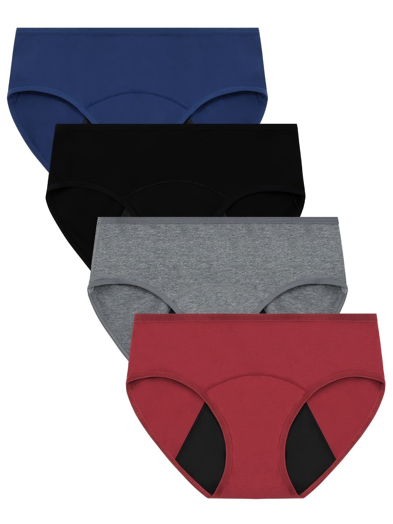 4pcs Menstrual Period Panties, Comfy & Breathable Full-Coverange Anti-Leak Panties, Women's Lingerie & Underwear