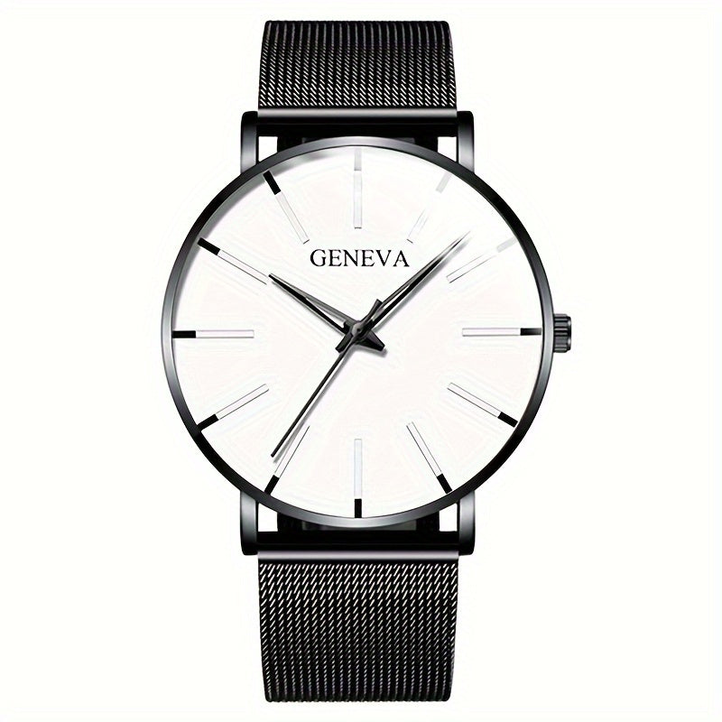 Simple And Fashionable Mesh Strap Watch For Men's Sports, Leisure, Business, And Men's Quartz Watch