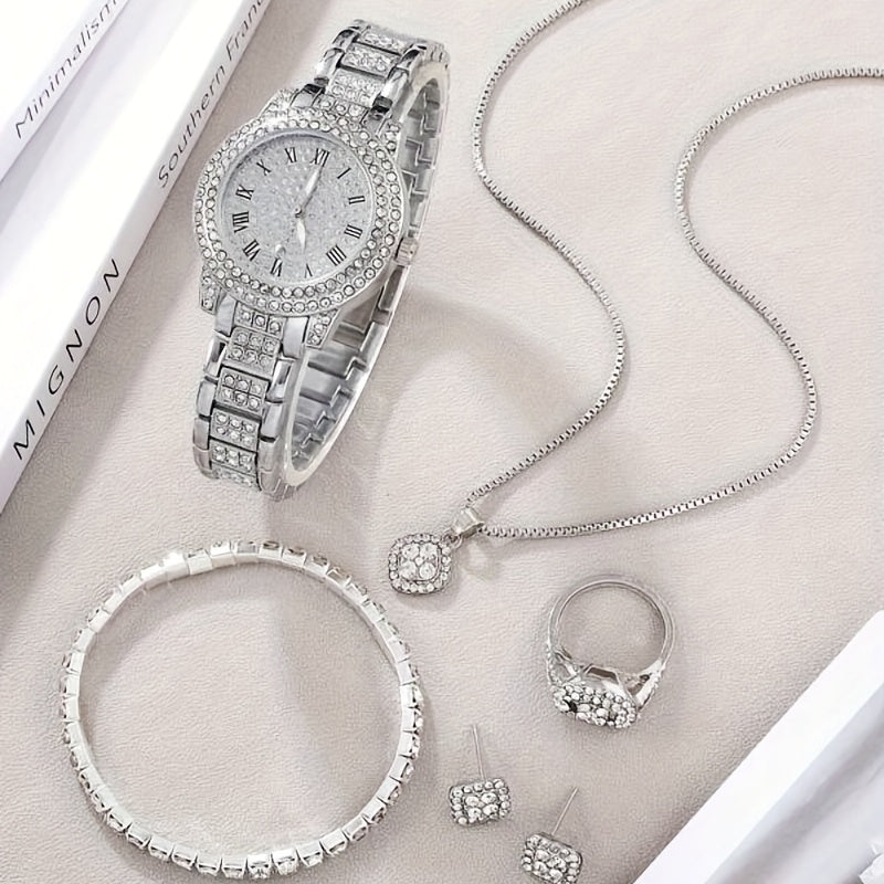 1 Piece Of Ladies' Quartz Watch And 6 Pieces Of Jewelry
