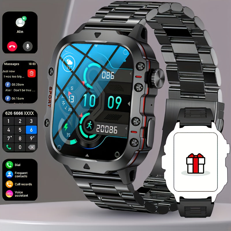 Brand New, Durable Smart Watch for Men with Wireless Calling, Waterproof Rating, Fitness Tracking, AI Voice Assistance, And Over 100 Outdoor Sports Modes.