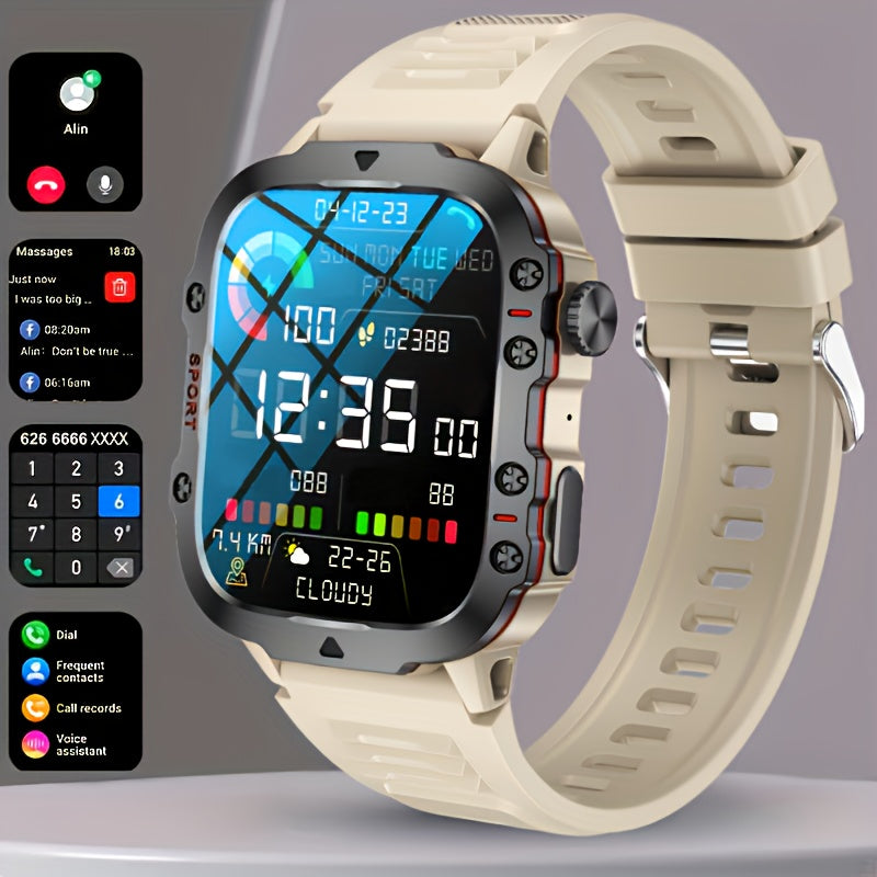 Brand New, Durable Smart Watch for Men with Wireless Calling, Waterproof Rating, Fitness Tracking, AI Voice Assistance, And Over 100 Outdoor Sports Modes.