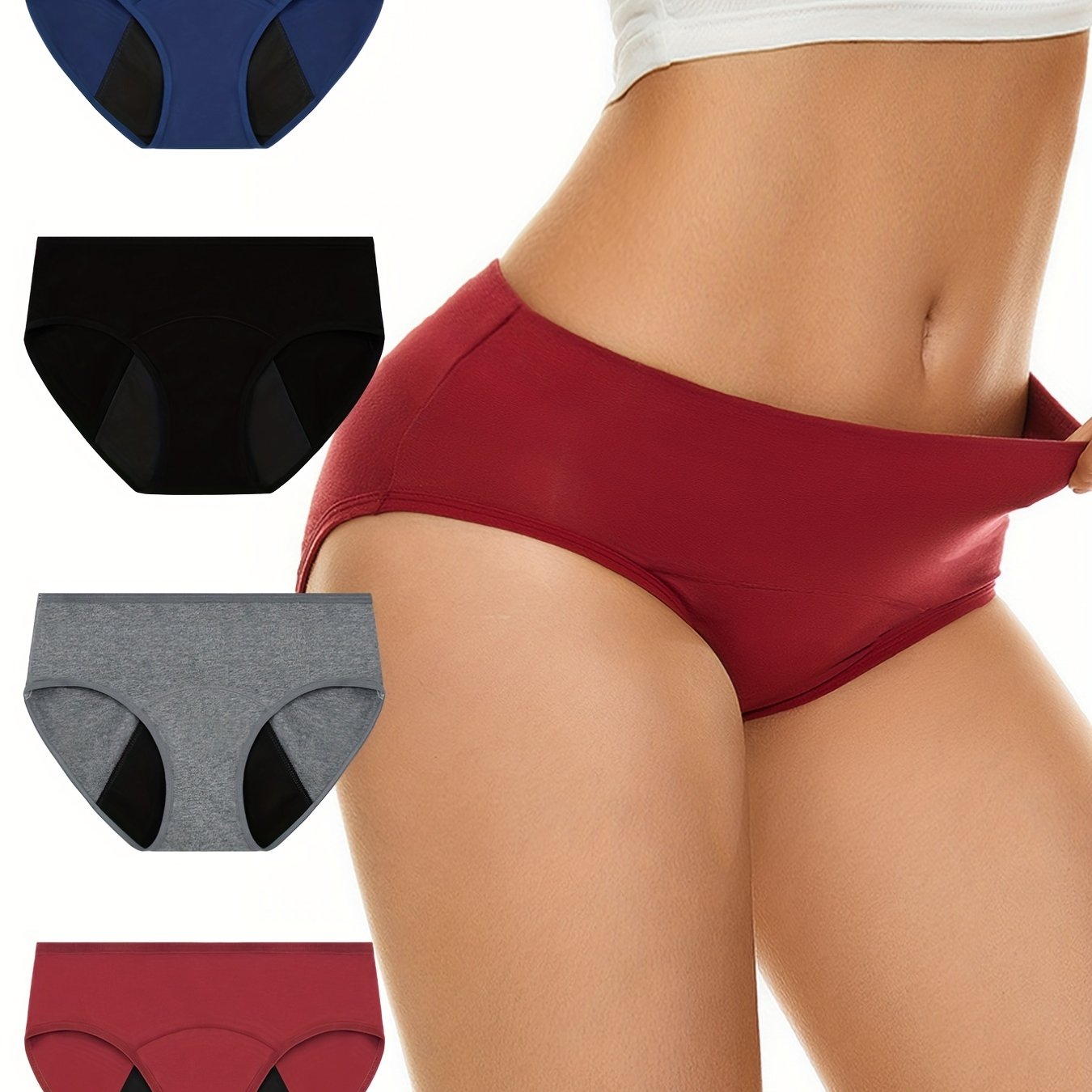 4pcs Menstrual Period Panties, Comfy & Breathable Full-Coverange Anti-Leak Panties, Women's Lingerie & Underwear