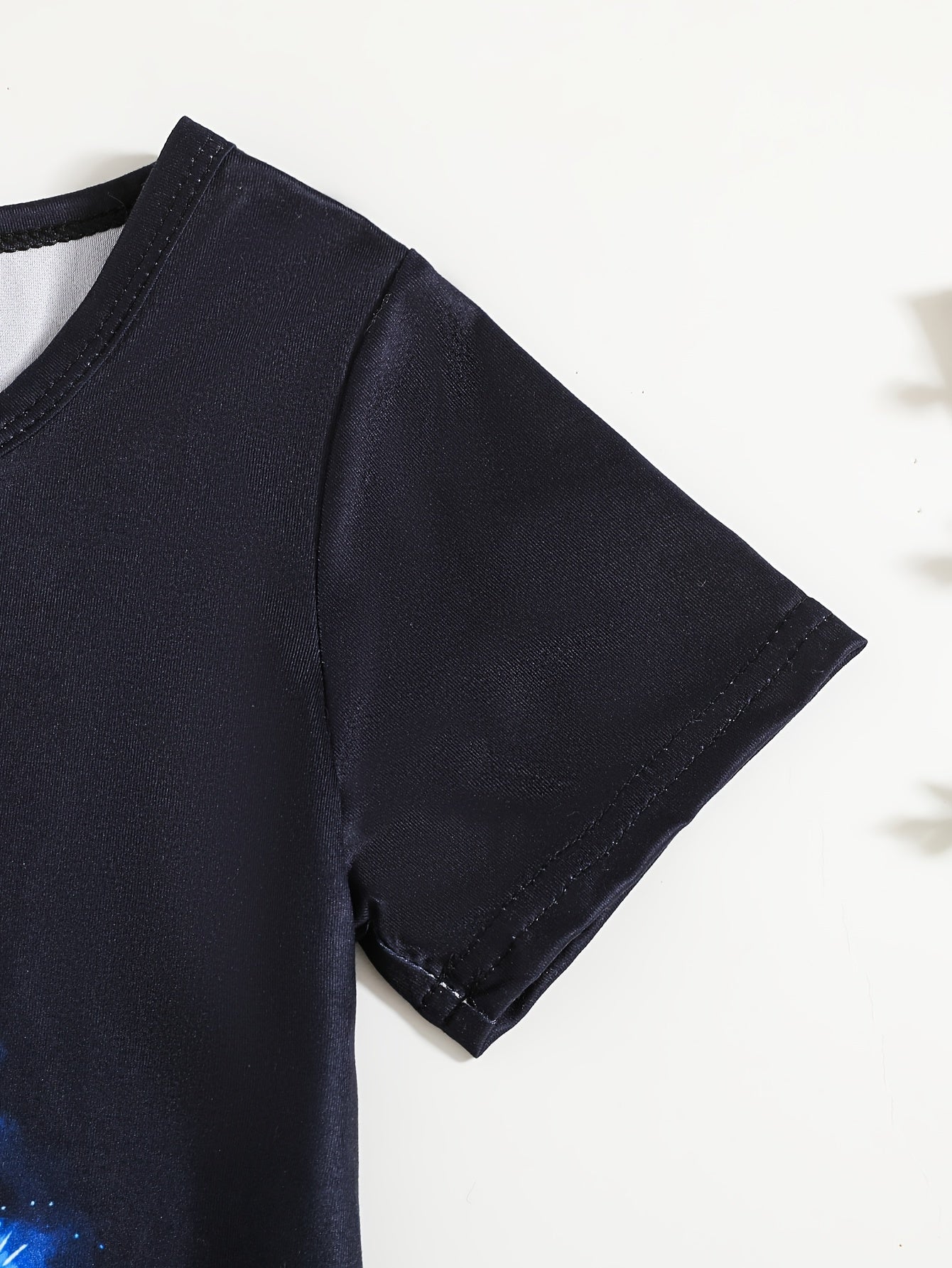 2pcs Boys Casual Luminous Colorful Splash Ink T-rex Print Comfortable Versatile Short Sleeve T-shirt & Shorts Set, Cool, Lightweight And Comfy Summer Clothes For Daily & Outdoor Wear