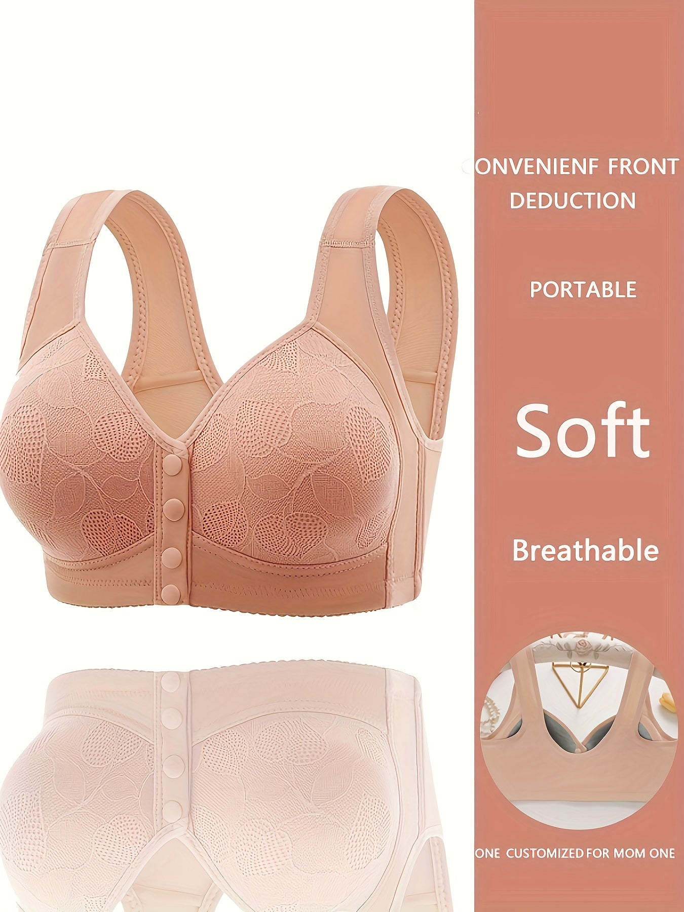 Maternity Nursing Bras With Front Closure For Women, Comfy Breathable Elastic Pregnancy Breastfeeding Bralette