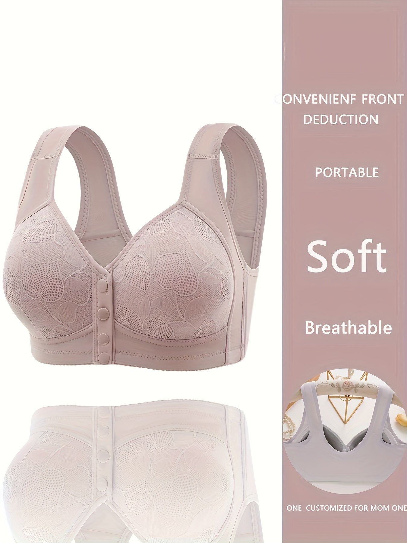 Maternity Nursing Bras With Front Closure For Women, Comfy Breathable Elastic Pregnancy Breastfeeding Bralette