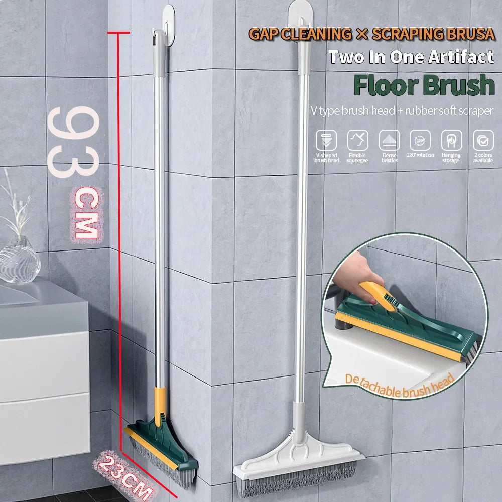 3 In 1 Cleaning Brush Cleaner Brush For Cleaning Bathroom Brush With Long Handle Rotating Floor Brush Crevice Brush