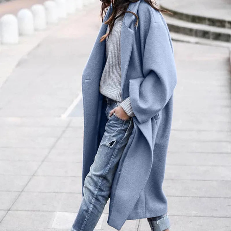 Woman Long Coat Fashion Korean Preppy Style Retro Versatile Windbreaker Casual Warm Woolen Coat  2025 Autumn Women Coat  Fashion