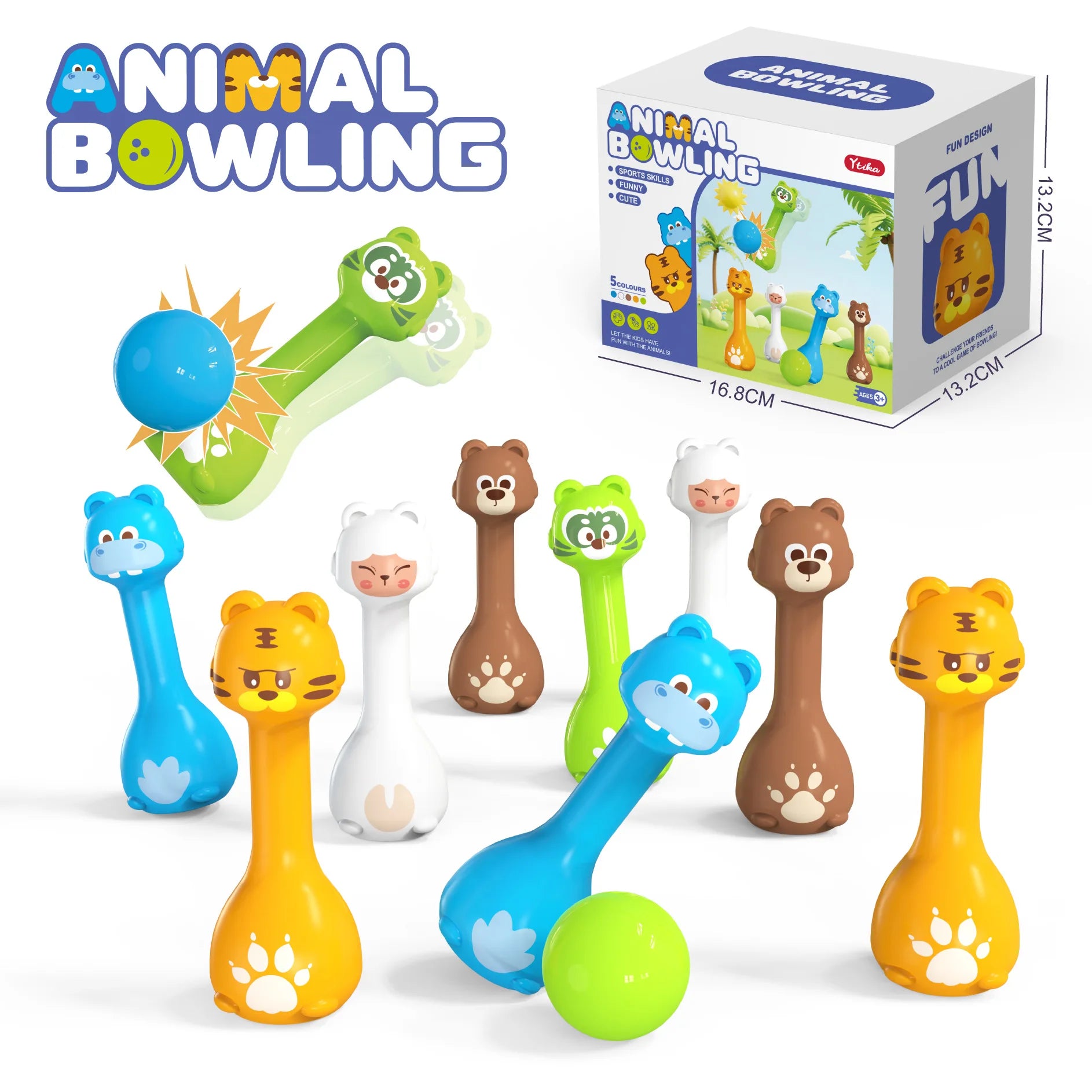 Bowling Children's Ball Games Toys Animal Styles Parent-Child Interaction Educational Toys Indoor And Outdoor Entertainment