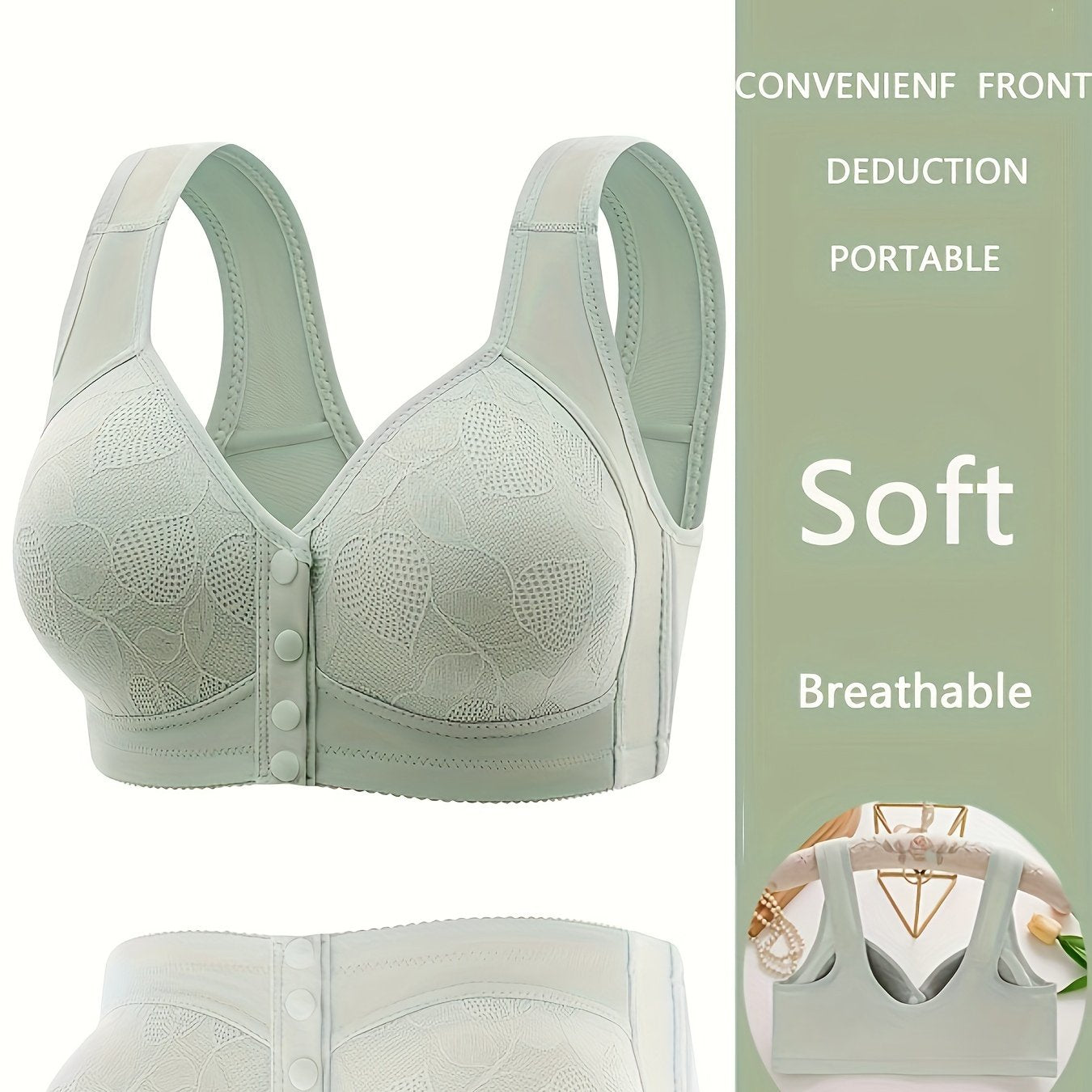 Maternity Nursing Bras With Front Closure For Women, Comfy Breathable Elastic Pregnancy Breastfeeding Bralette