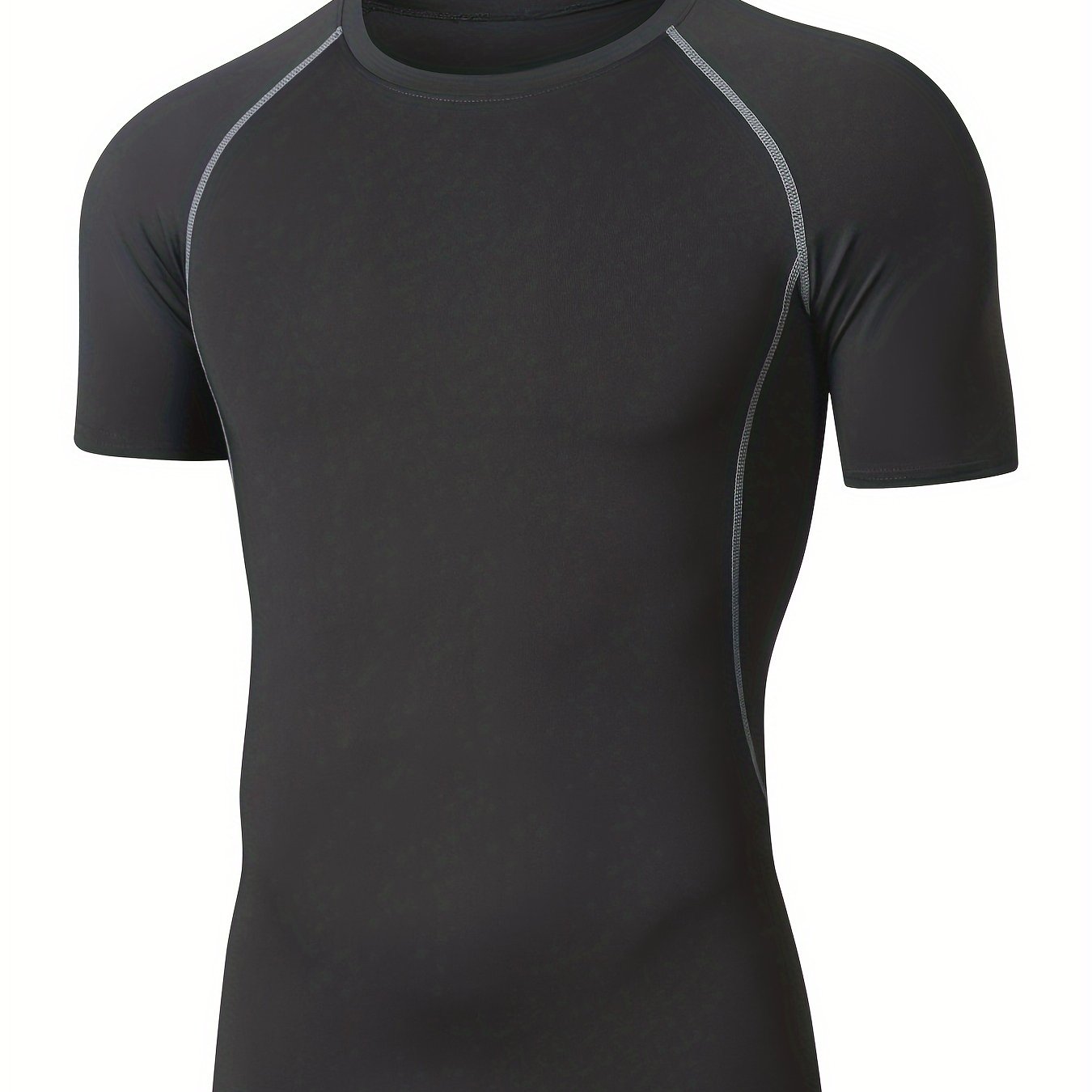 Men's Comfy Quick-drying Sports Compression T-shirt, Highly Stretch Tee Men's Summer Outdoor Clothes, Men's Clothing For Fitness Activities