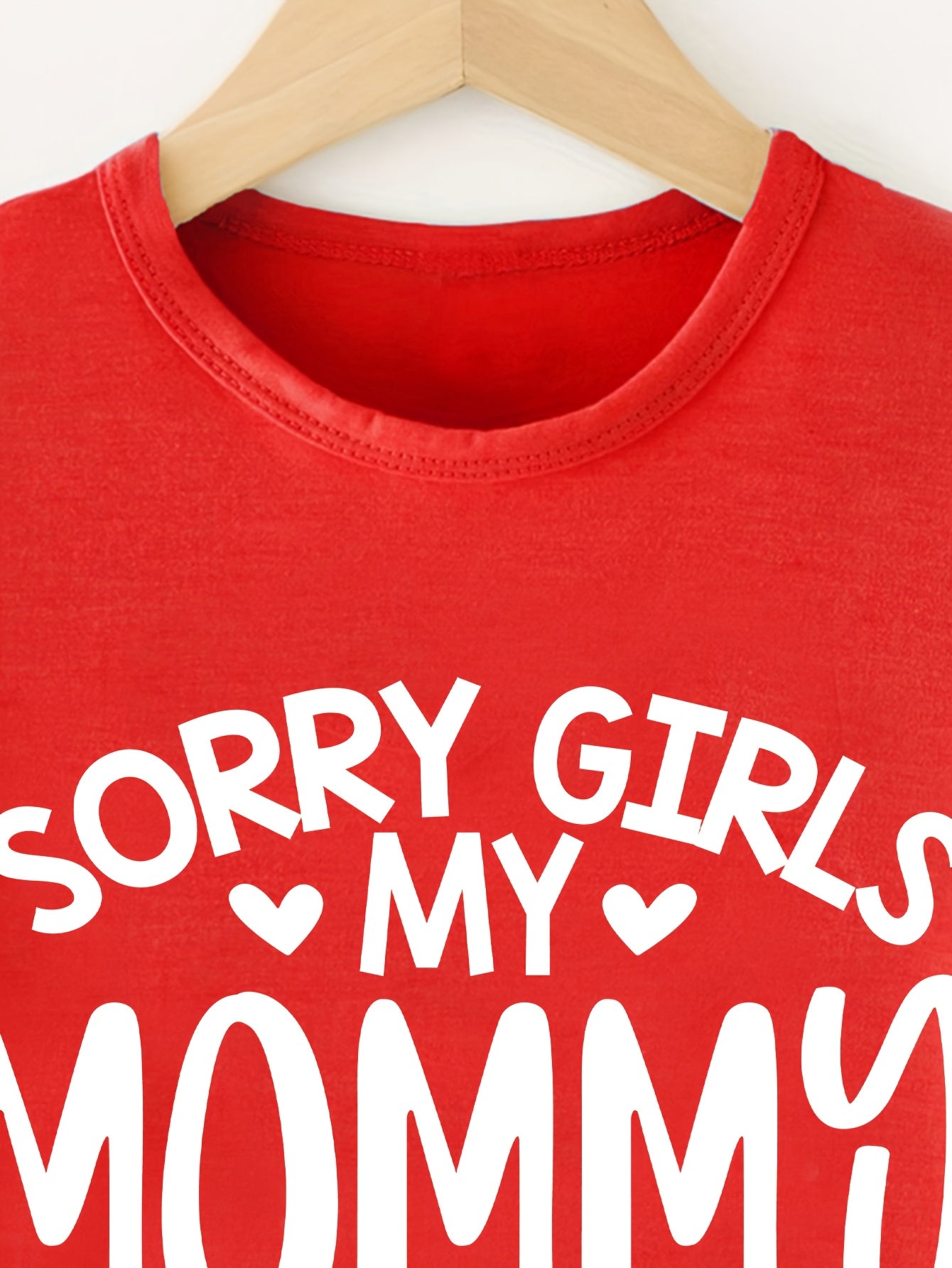 Charming, Chicfull Boys' 'Sorry Girls, My Mommy Is My Valentine' Graphic Tee - Casual Round Neck T-Shirt for Spring/Summer, Machine Washable