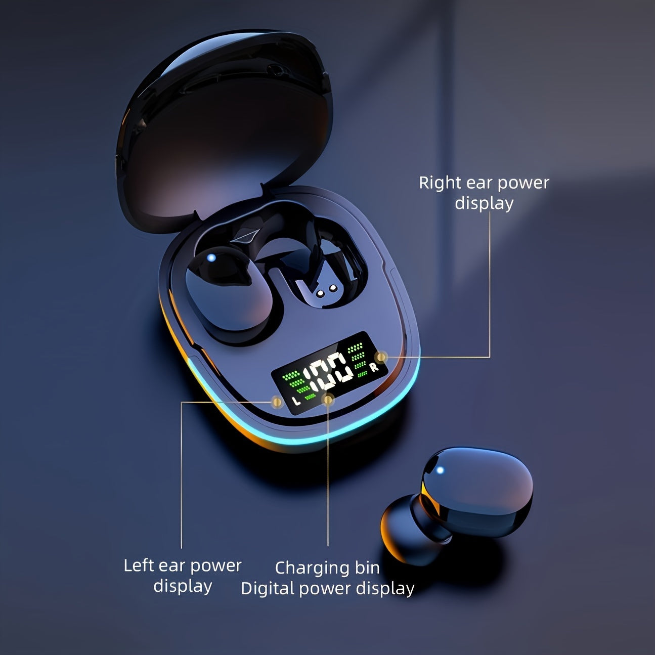 2024 Model Wireless Earbuds with LED Display, Touch Control, In-Ear TWS Design for Gaming & Sports, Compatible with iOS/Android - Sleek Metallic Charging Case Included, Earbuds Wireless