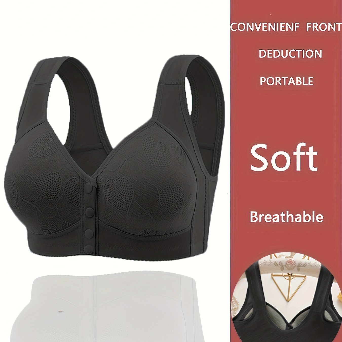 Maternity Nursing Bras With Front Closure For Women, Comfy Breathable Elastic Pregnancy Breastfeeding Bralette