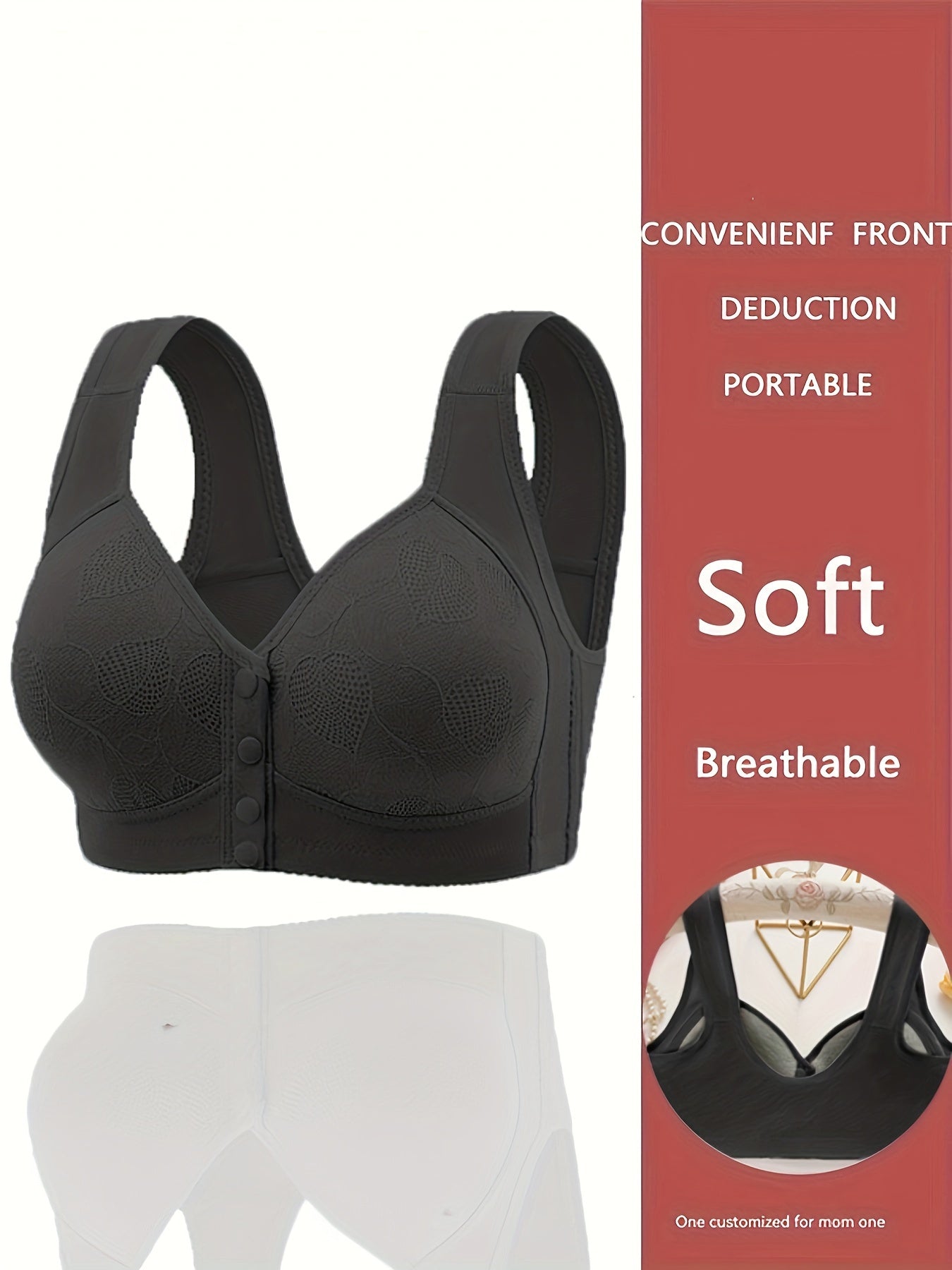 Maternity Nursing Bras With Front Closure For Women, Comfy Breathable Elastic Pregnancy Breastfeeding Bralette