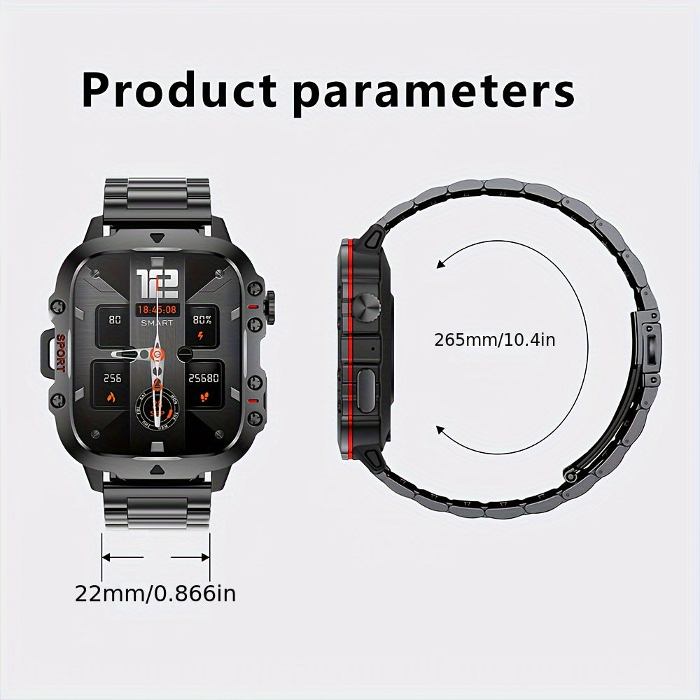 Brand New, Durable Smart Watch for Men with Wireless Calling, Waterproof Rating, Fitness Tracking, AI Voice Assistance, And Over 100 Outdoor Sports Modes.