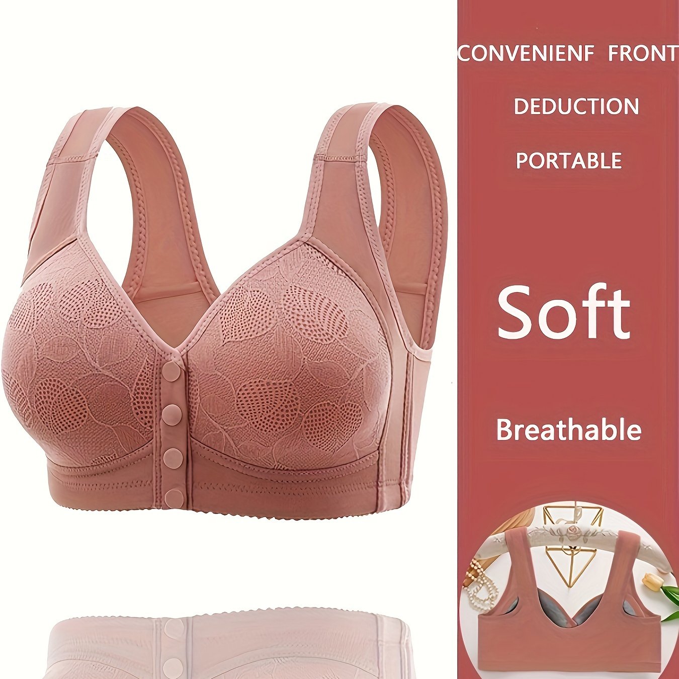 Maternity Nursing Bras With Front Closure For Women, Comfy Breathable Elastic Pregnancy Breastfeeding Bralette