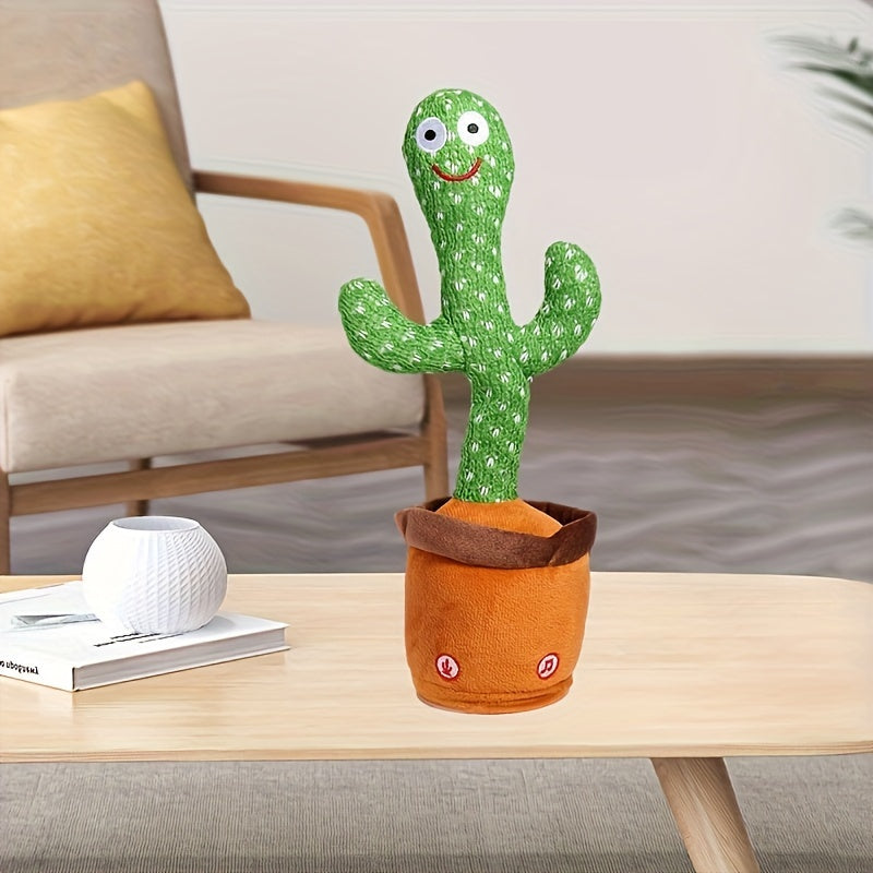 1pc Herobaby Interactive Talking Cactus Youngsters Toy, LED Singing & Recording Music, Dance Imitation for 3-6 Months, Green, Interactive Play | Cute Cactus Toy | Textured Fabric Toy, Talking Cactus Toy