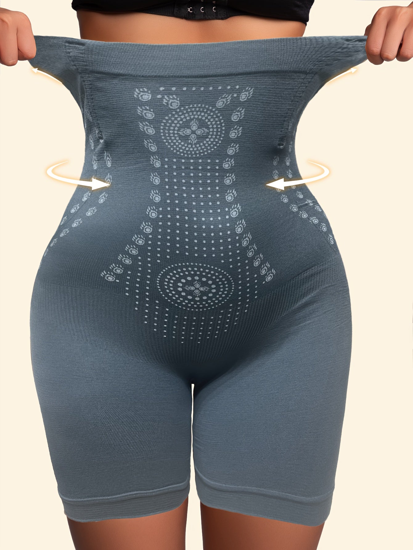 1pc High Waist Tummy Control Panties - Elegant Seamless Waist Trainer with Butt Lifter, Sheath Briefs for Women, Flat Belly & Hip Support, Black with Golden Accents, Tummy Control Shapewear, Sleek Design, Comfortable Fit